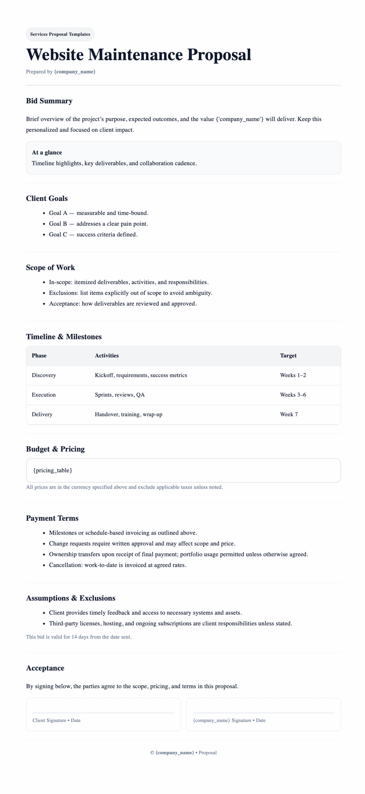 proposal template sample